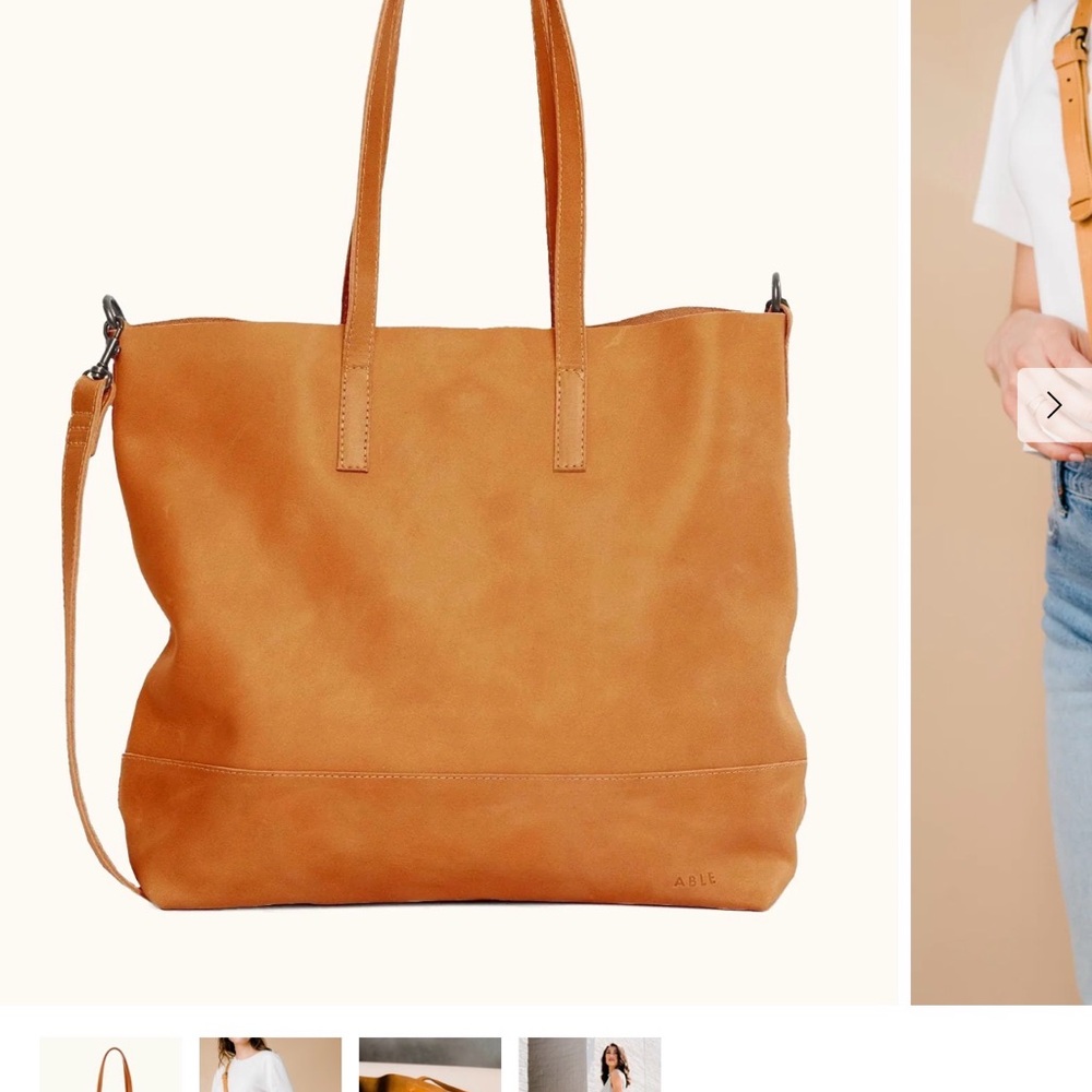 ⚪️⚪️Able Caramel Leather Tote